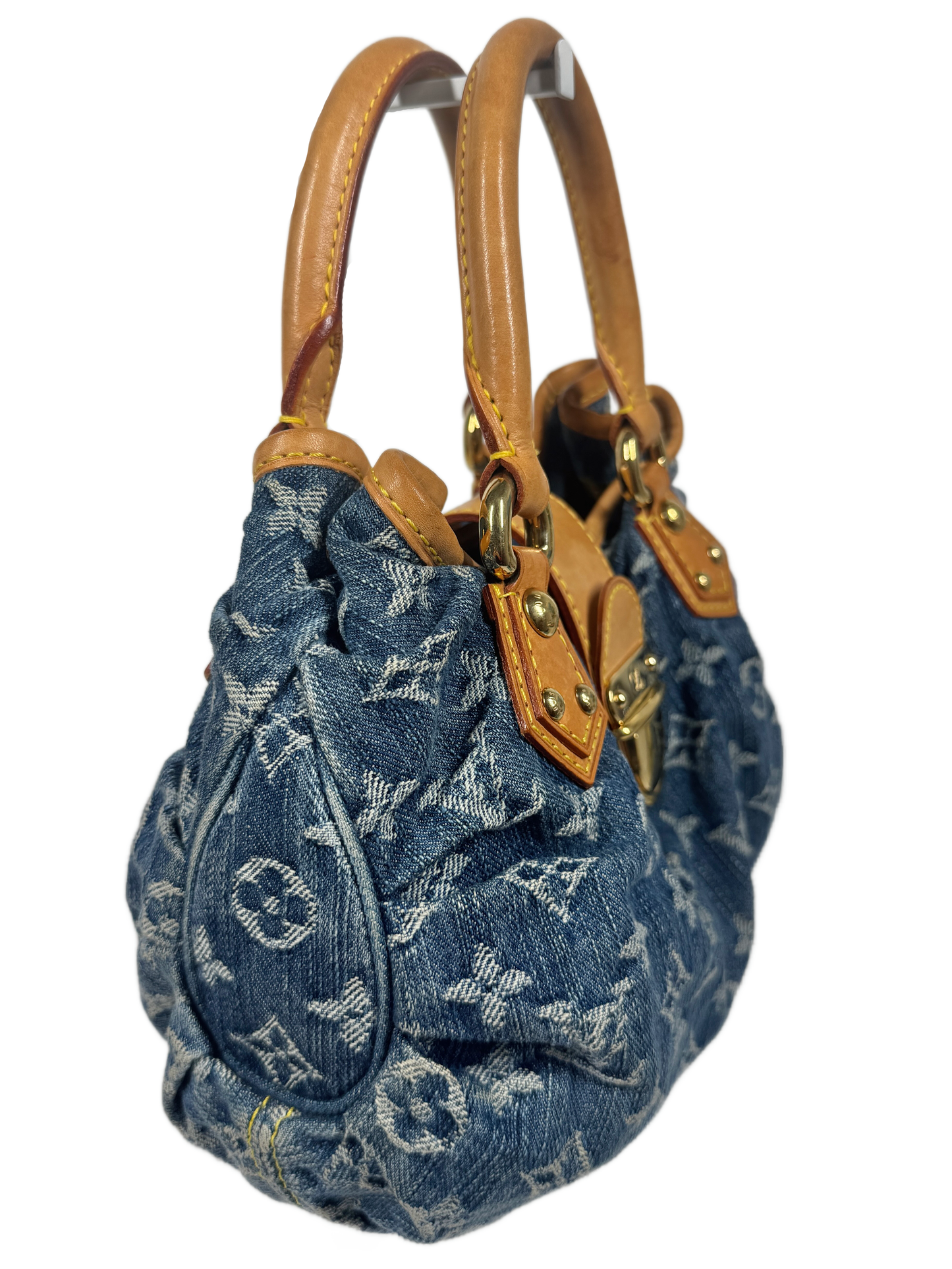 Louis Vuitton Vintage 2005 Blue Denim Monogram Mini Small Pleaty Bag