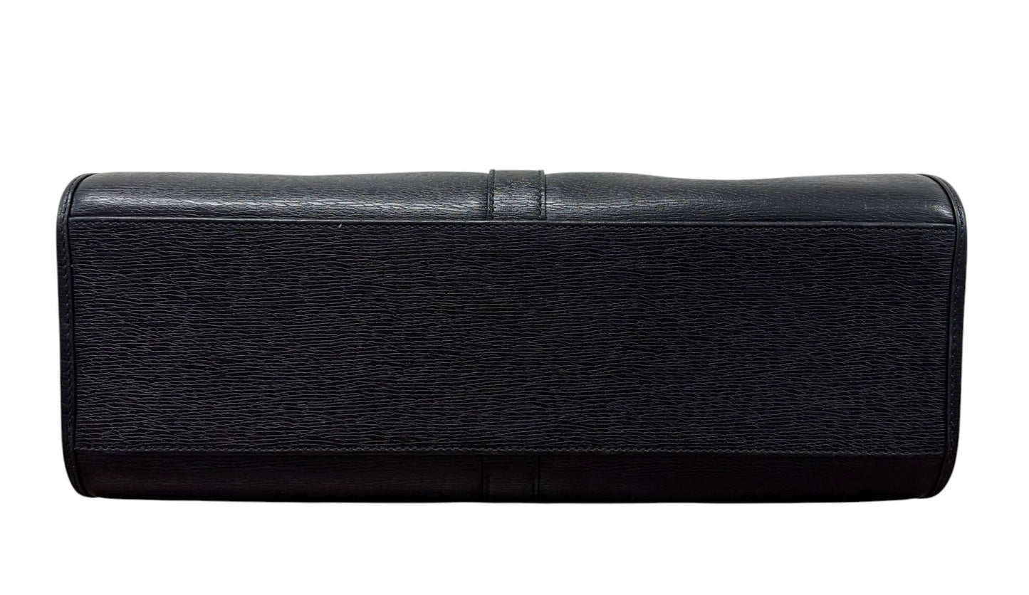 Gucci Vintage Black Coated Leather Medium Jackie Shoulder Bag