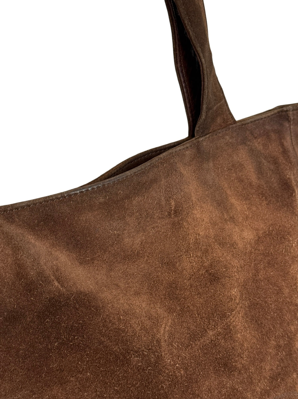 Chanel Vintage 90s Brown Suede CC Shoulder Tote Bag with Tassel