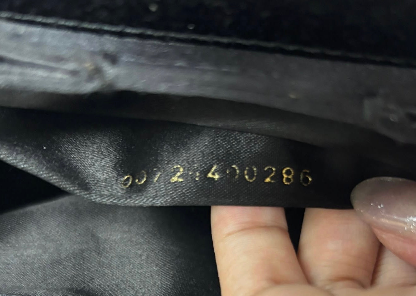 Gucci Vintage 90s Black Satin Gold Logo Mini Bento Box Evening Bag