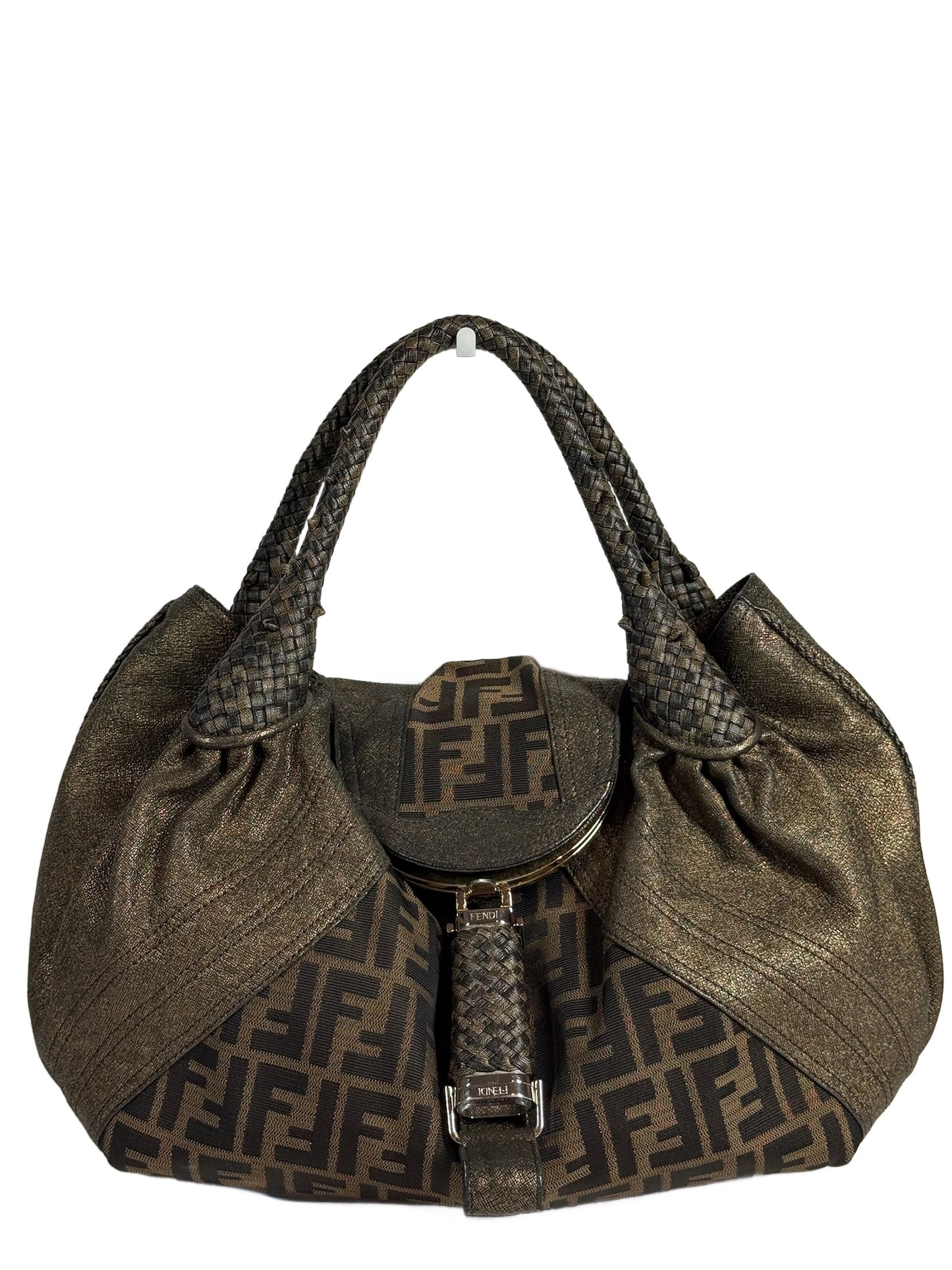 Fendi Vintage Brown Zucca Monogram Spy Bag