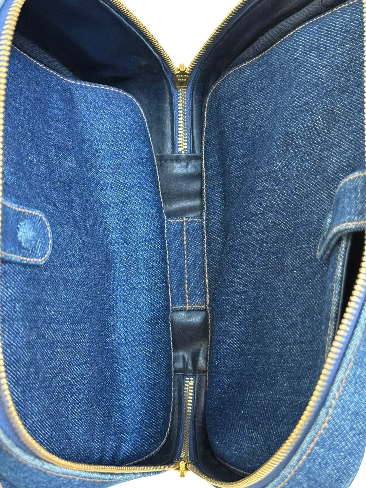 Chanel Vintage 90s Two-Way Denim CC Top Handle Vanity Case w Shoulder Crossbody Strap