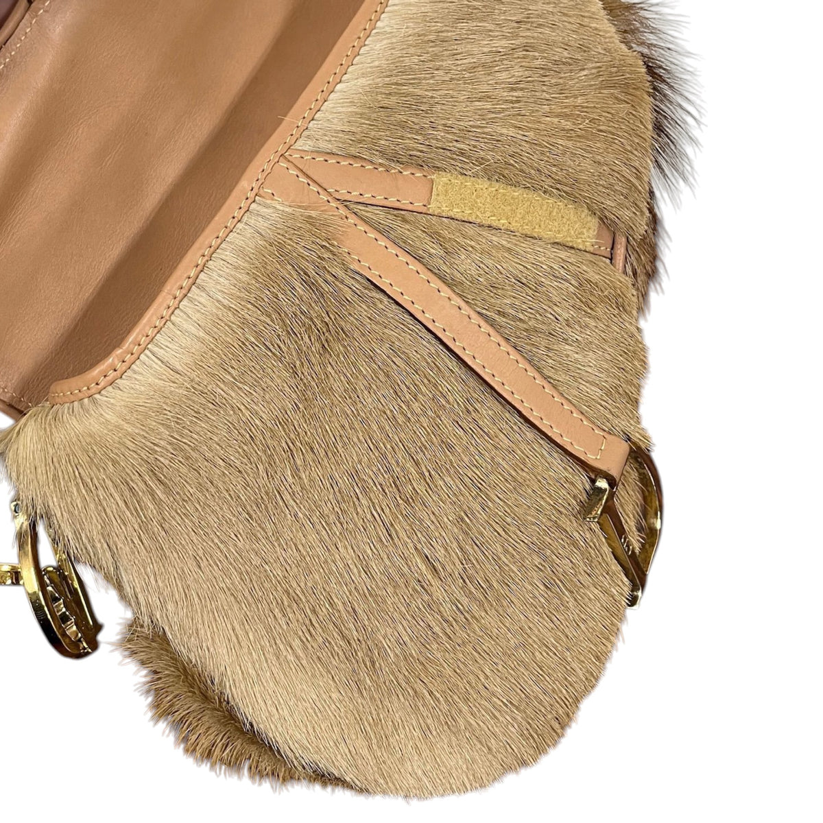 Dior by John Galliano Vintage 2000 Pony Hair Mohawk Mini Saddle Bag
