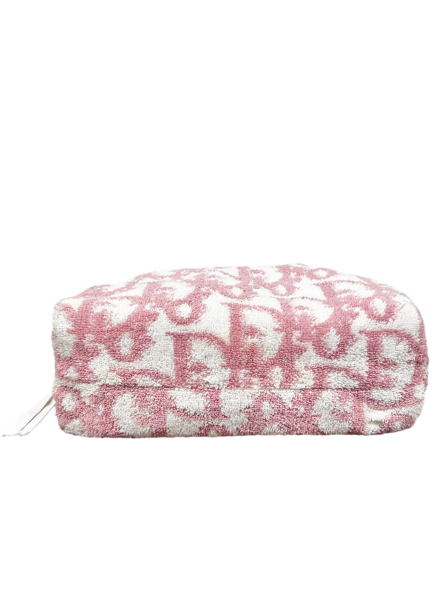 Dior Vintage Pink Monogram Diorissimo Terrycloth Cosmetic Mini Top Handle Bag