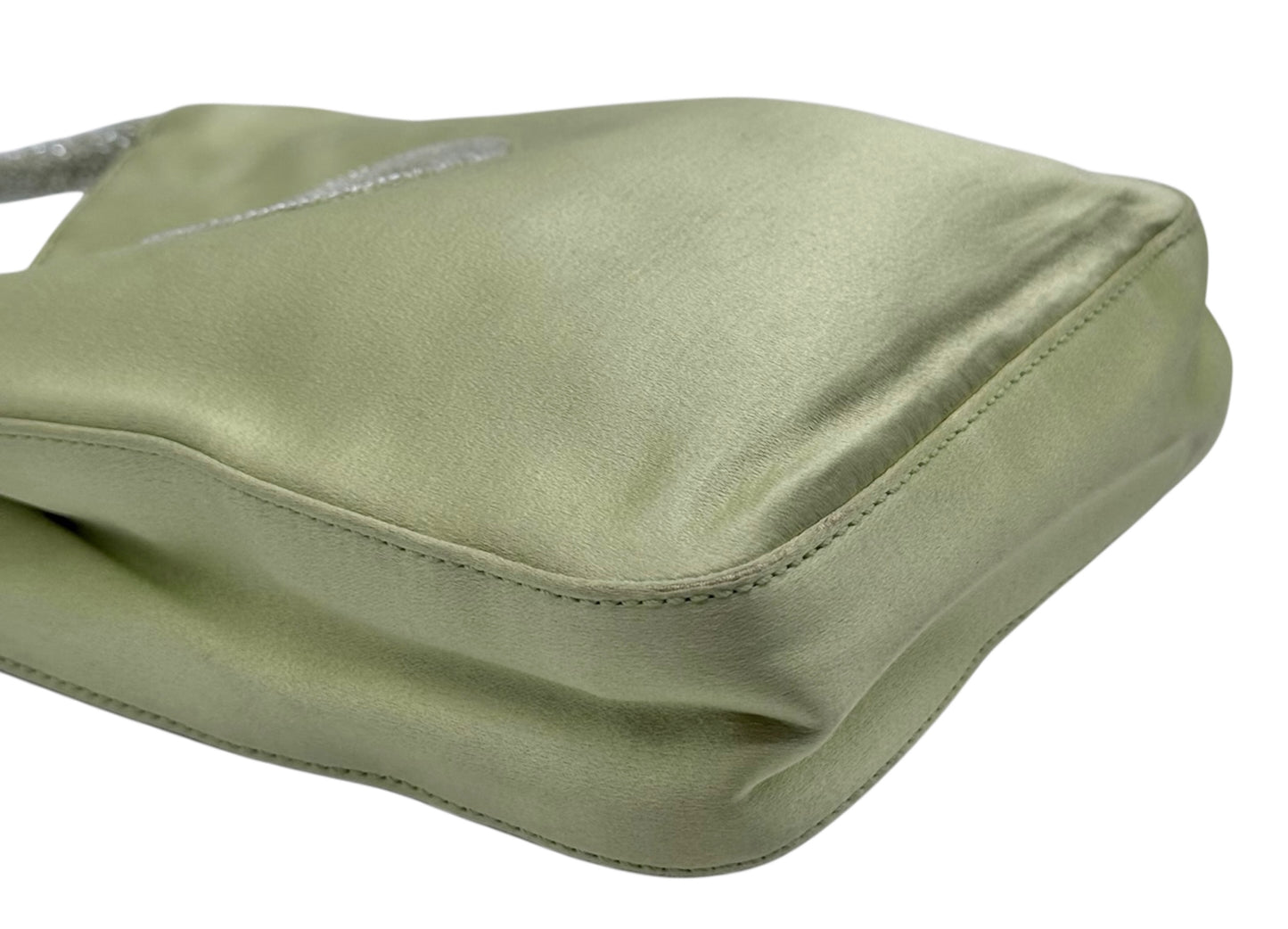 Gucci Vintage Lime Green Satin Beaded Mini Evening Bag