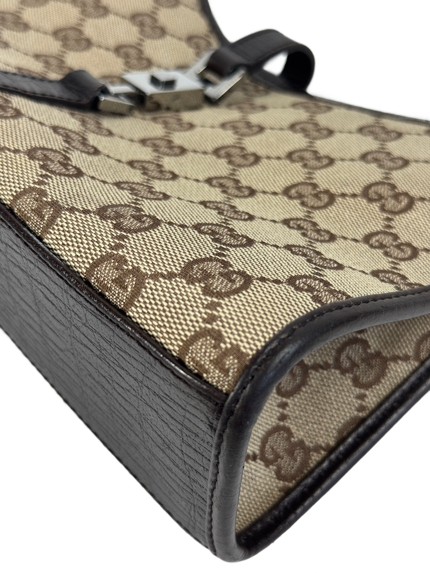 Gucci Vintage Brown GG Monogram Jackie Shoulder Bag