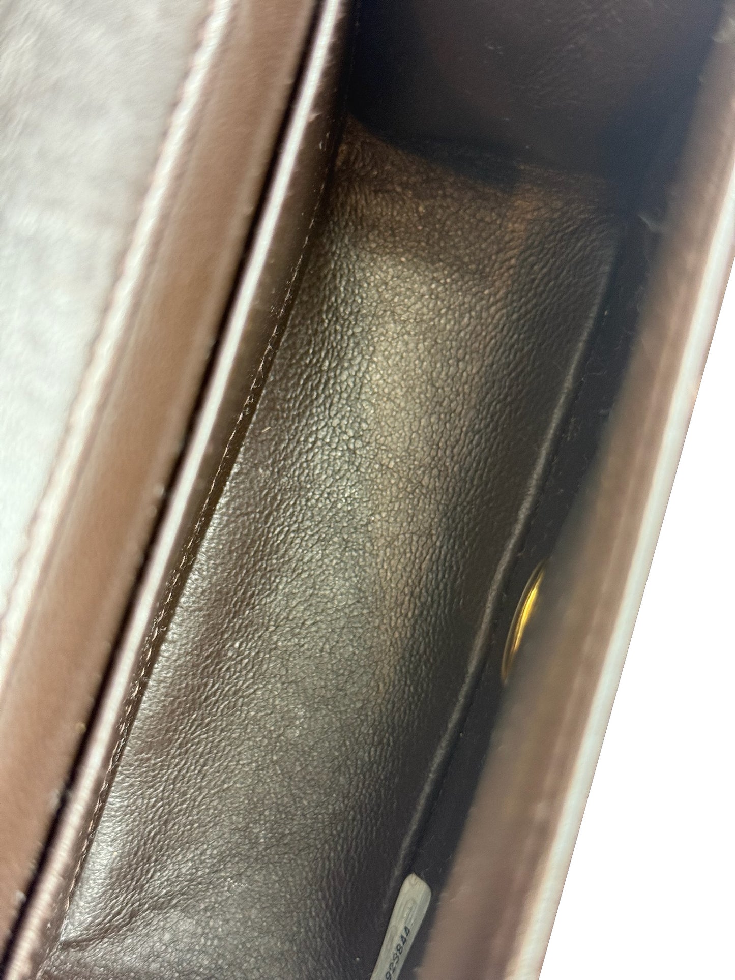 Chanel Vintage 90s Chocolate Brown Quilted Lambskin Mini Parent Child Square Kelly Classic Flap Top Handle Bag w 24K GPHW