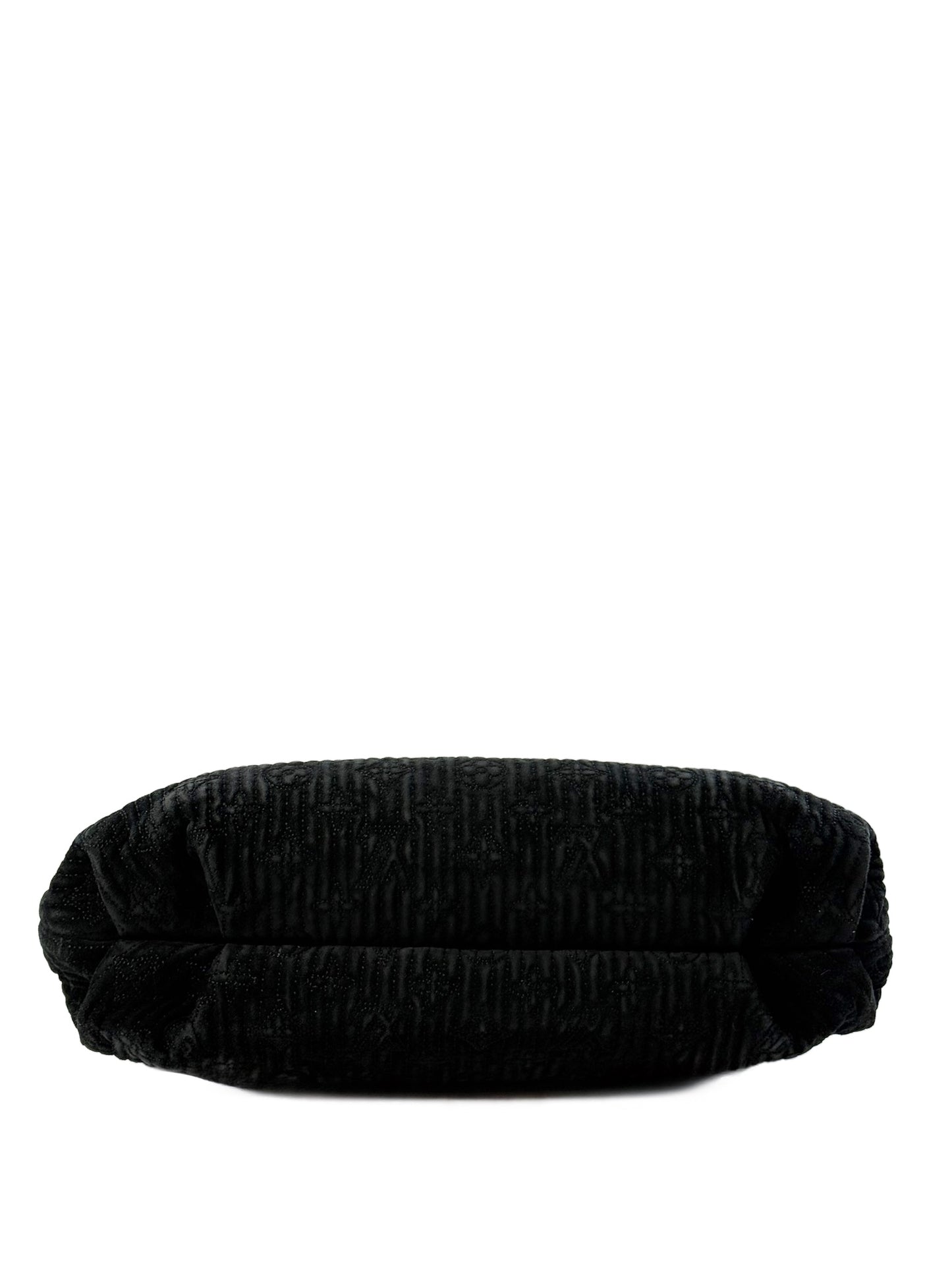 Louis Vuitton 2008 Black Embossed Suede Monogram Motard After Dark Clutch