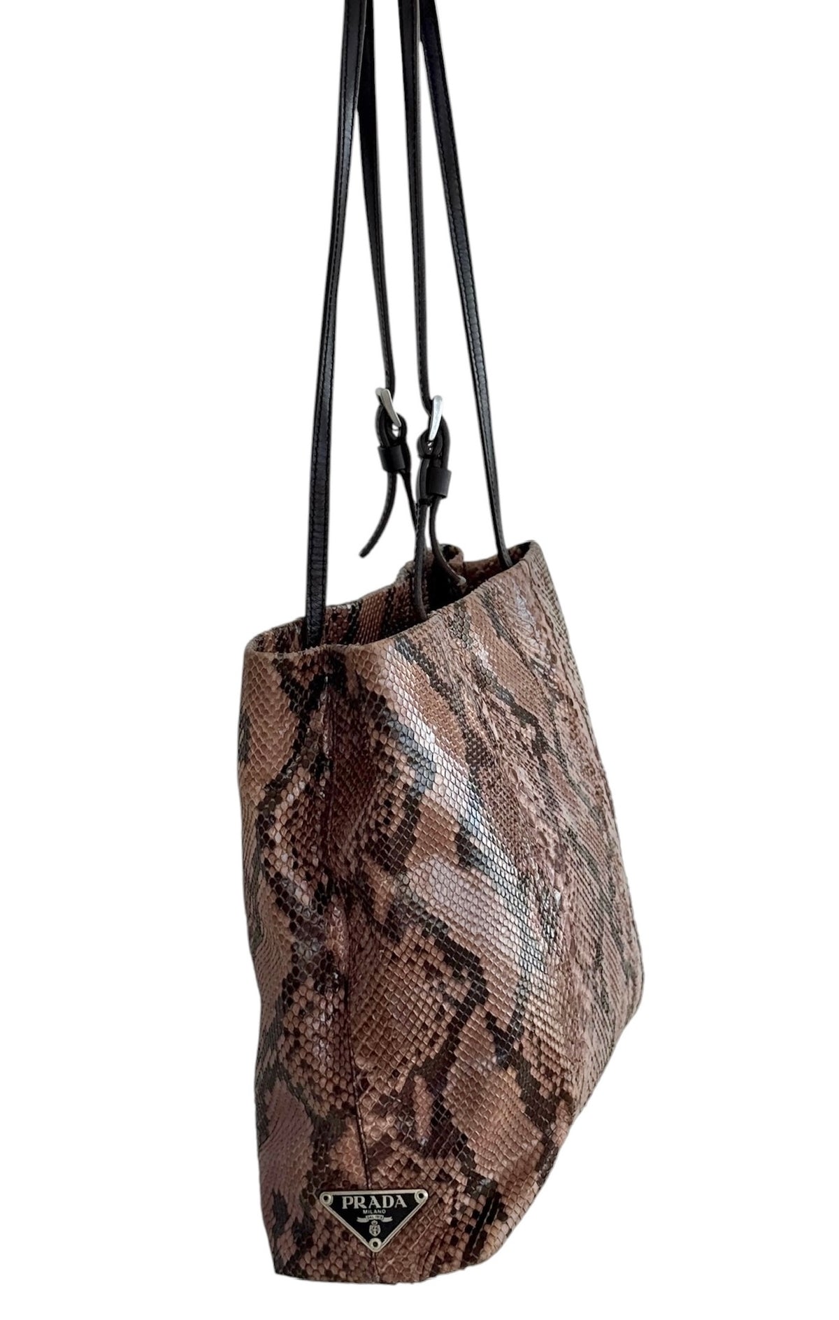 Prada Vintage Purple Python Leather Small Shopper Shoulder Bag