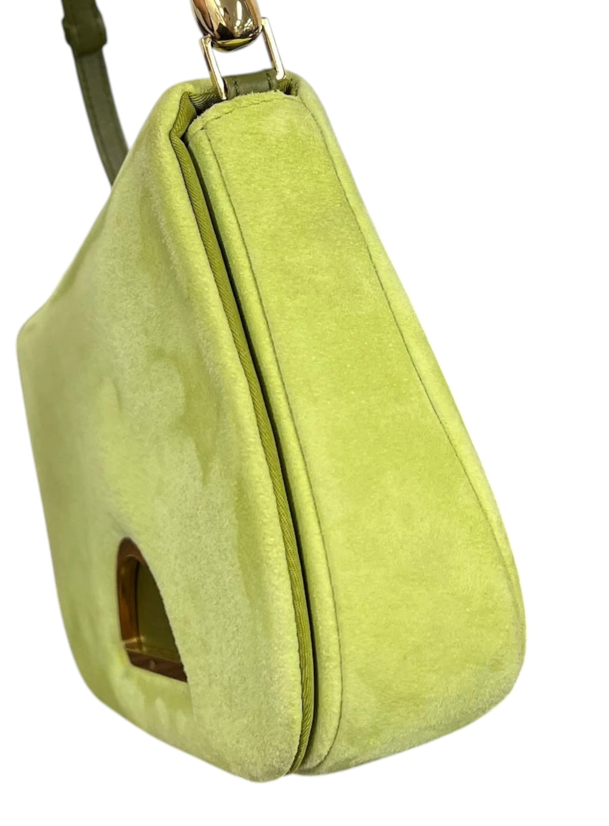 Dior Vintage 2000 Lime Green Suede Mallice Shoulder Bag