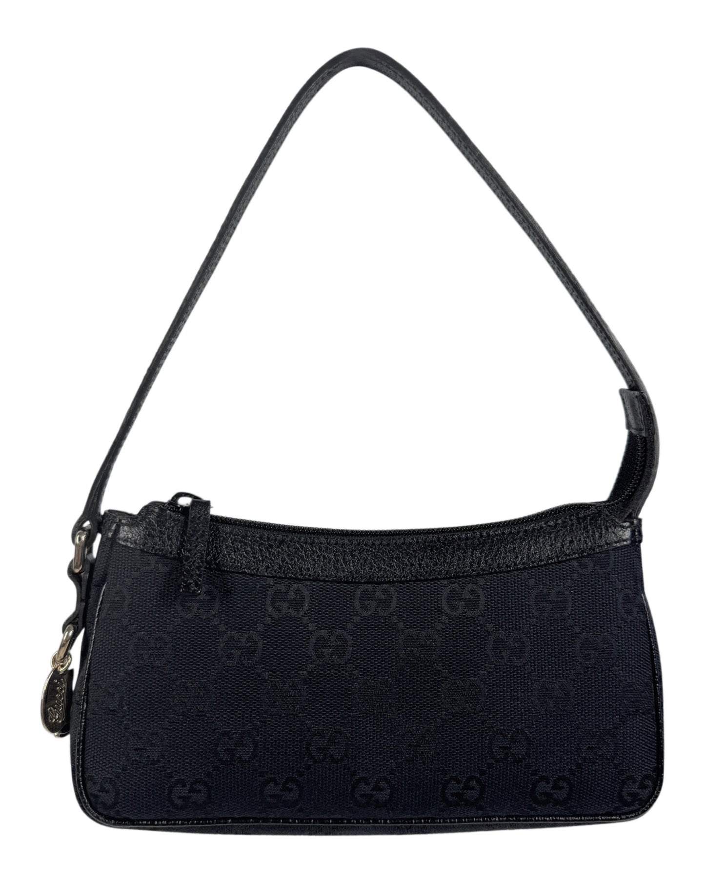 Gucci Vintage Black GG Monogram Mini Charmy Shoulder Pochette Bag 