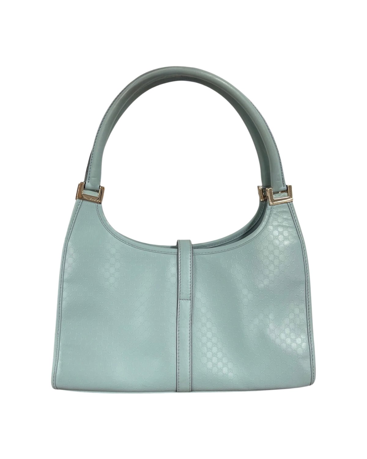 Gucci Vintage Blue Microguccissima GG Monogram Coated Leather Small Jackie Shoulder Bag