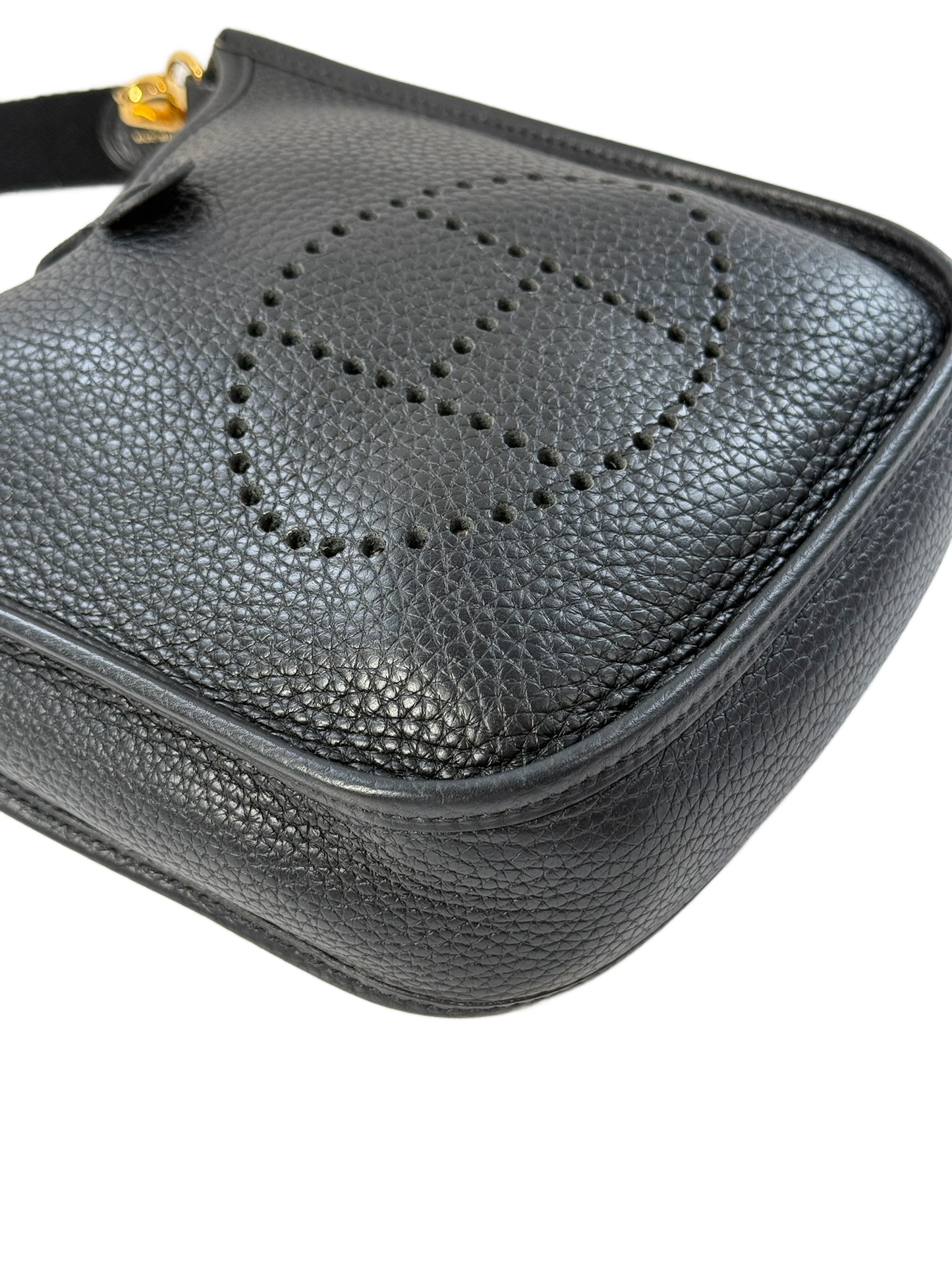 Hermes 2020 Y Stamp Black Clemence Leather Evelyne TPM Mini