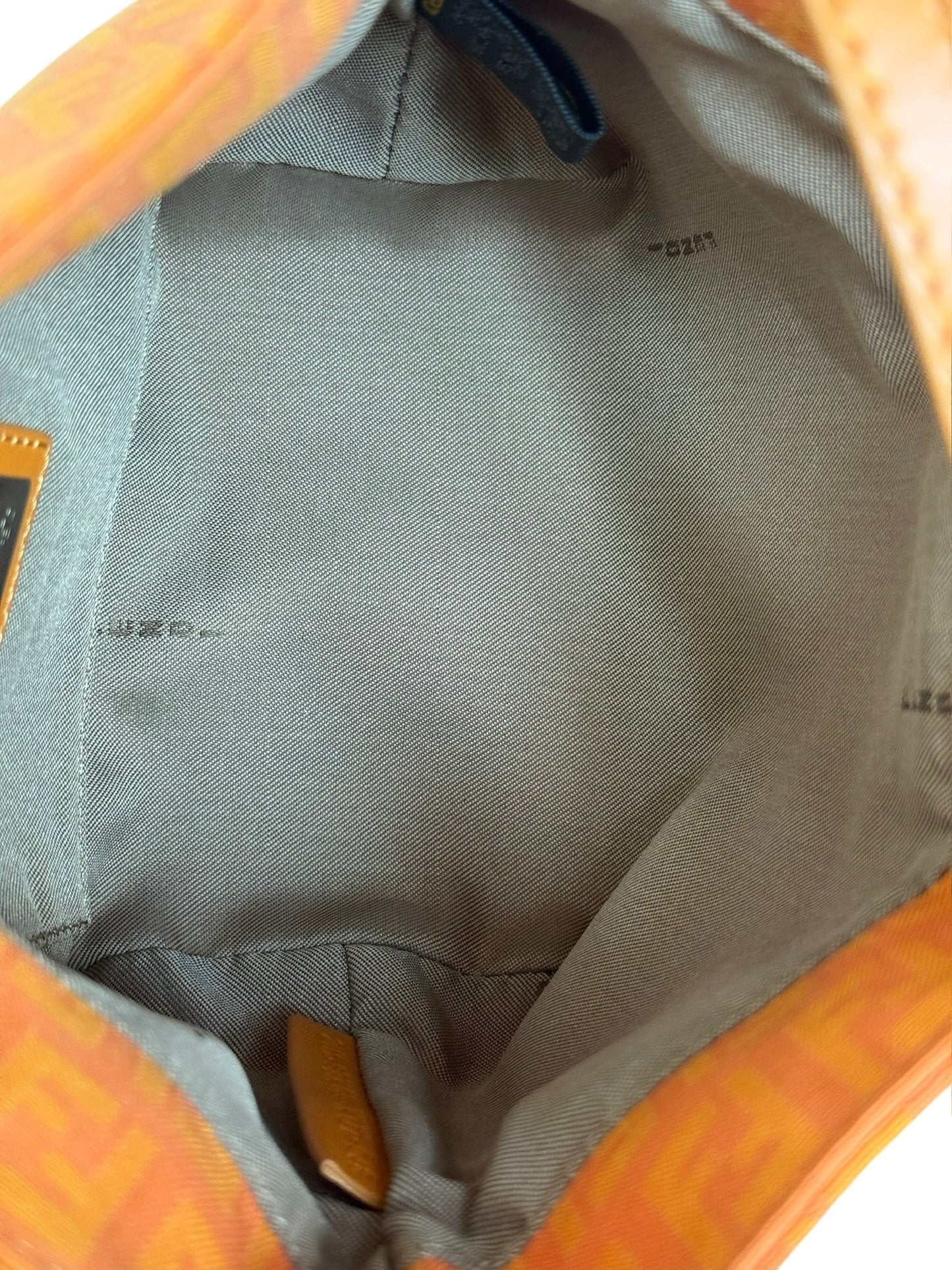 Fendi Vintage Orange Zucchino Zucca Monogram Mini Bucket Pochette Bag 
