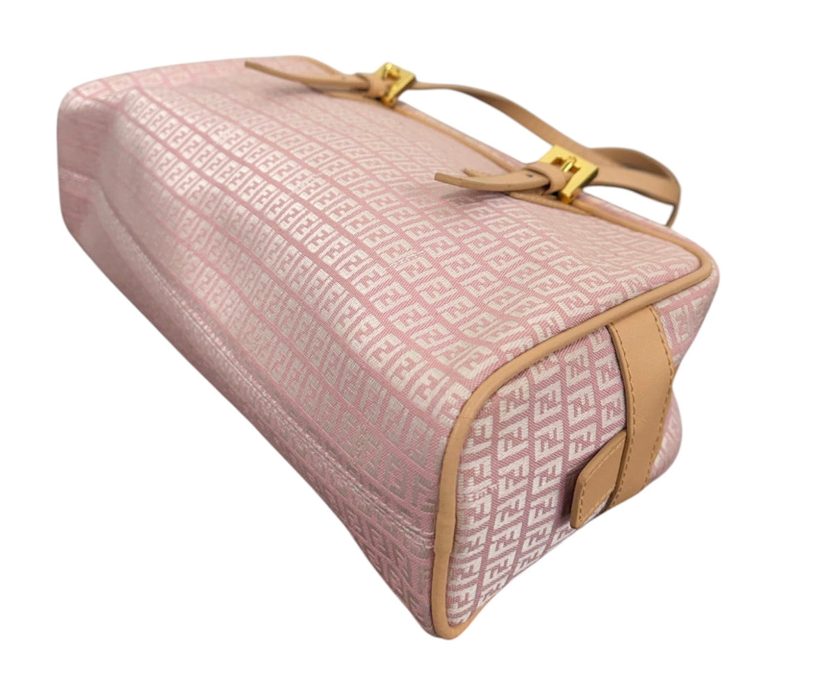 Fendi Vintage Pink Small Zucchino Zucca Monogram East West Bag