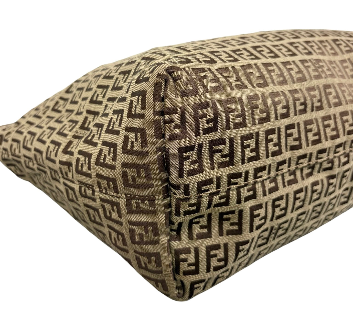 Fendi Vintage Light Brown Zucchino Zucca Monogram Large Shoulder Tote Bag 