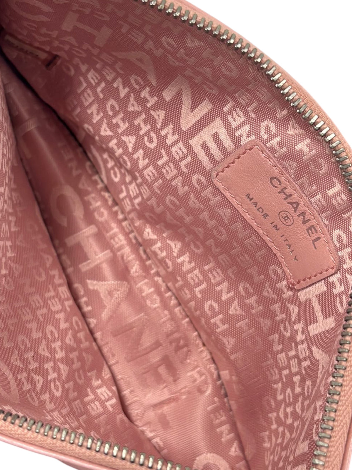 Chanel Vintage 00s Pink Lambskin Precious Symbols Shoulder Pochette Bag