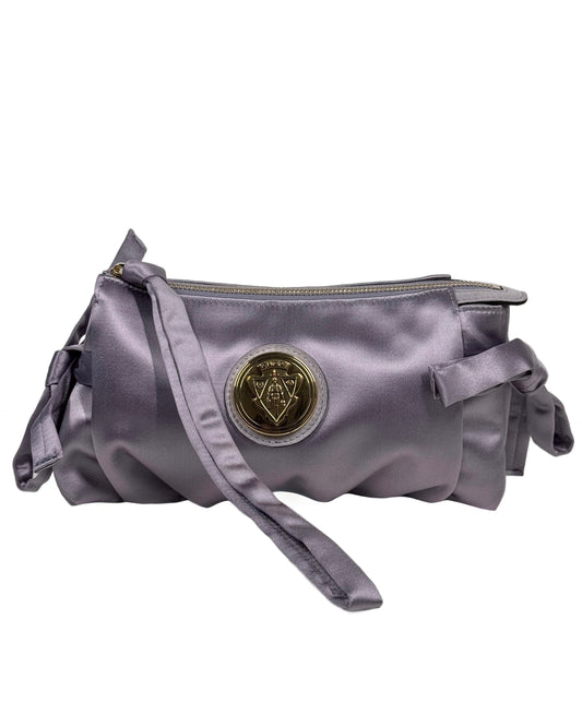 Gucci Vintage Lilac Purple Satin Hysteria Wristlet Clutch Bag