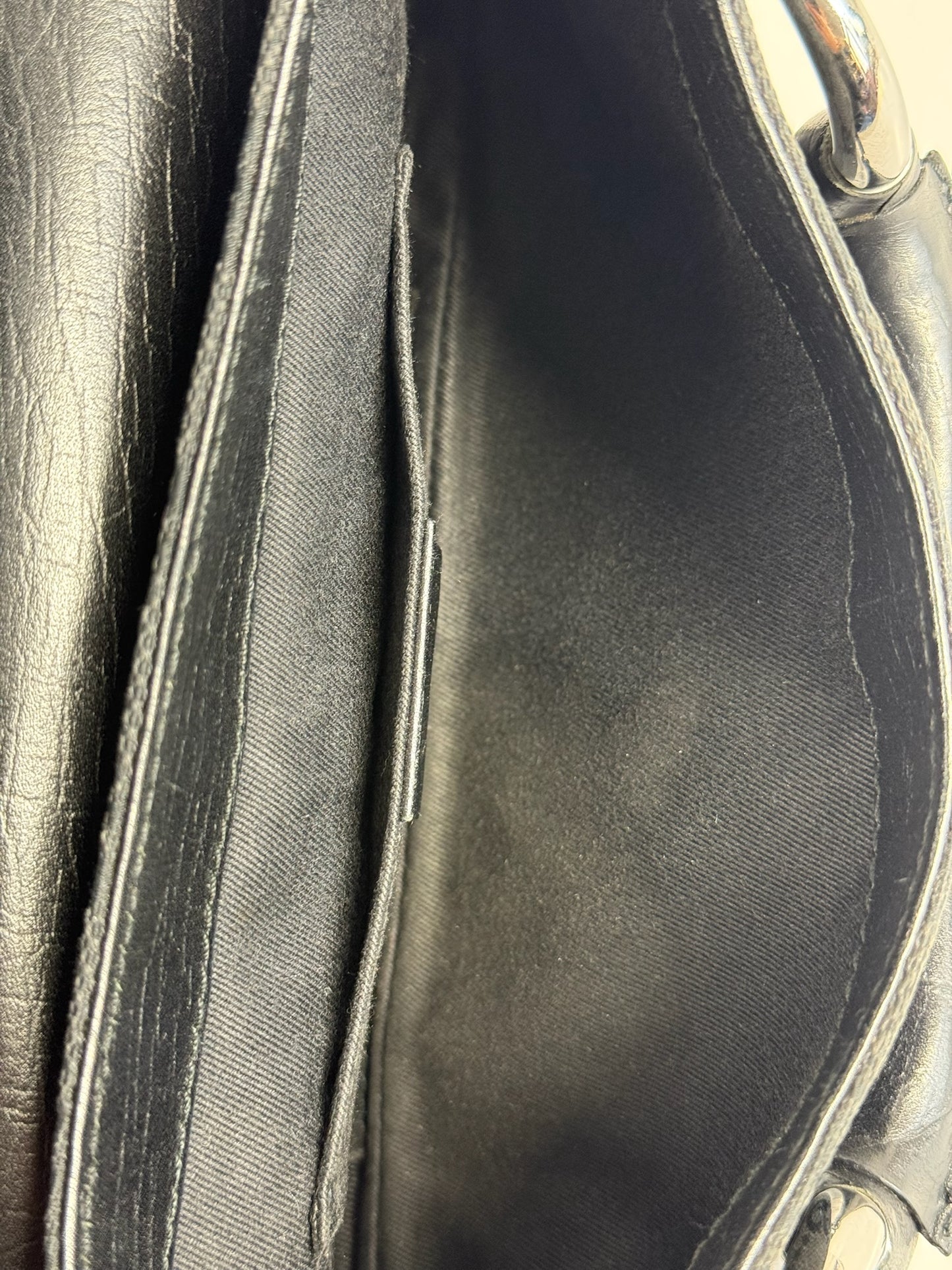 Gucci Vintage Black GG Monogram Small Horsebit Shoulder Clutch Pochette Bag