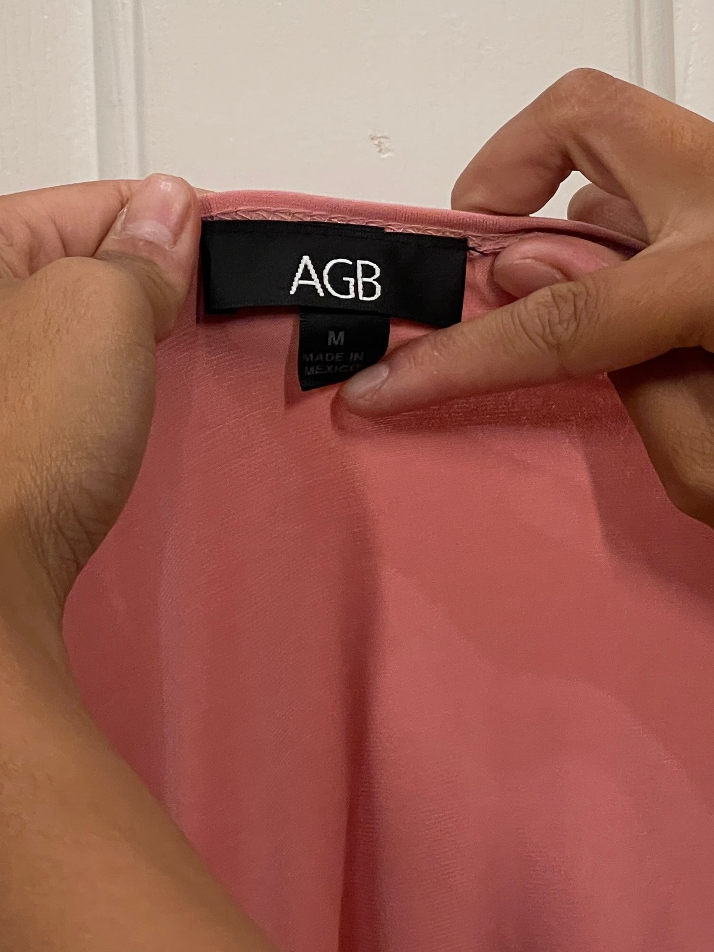 ABG Vintage Pink V-Neck Ruched Blouse