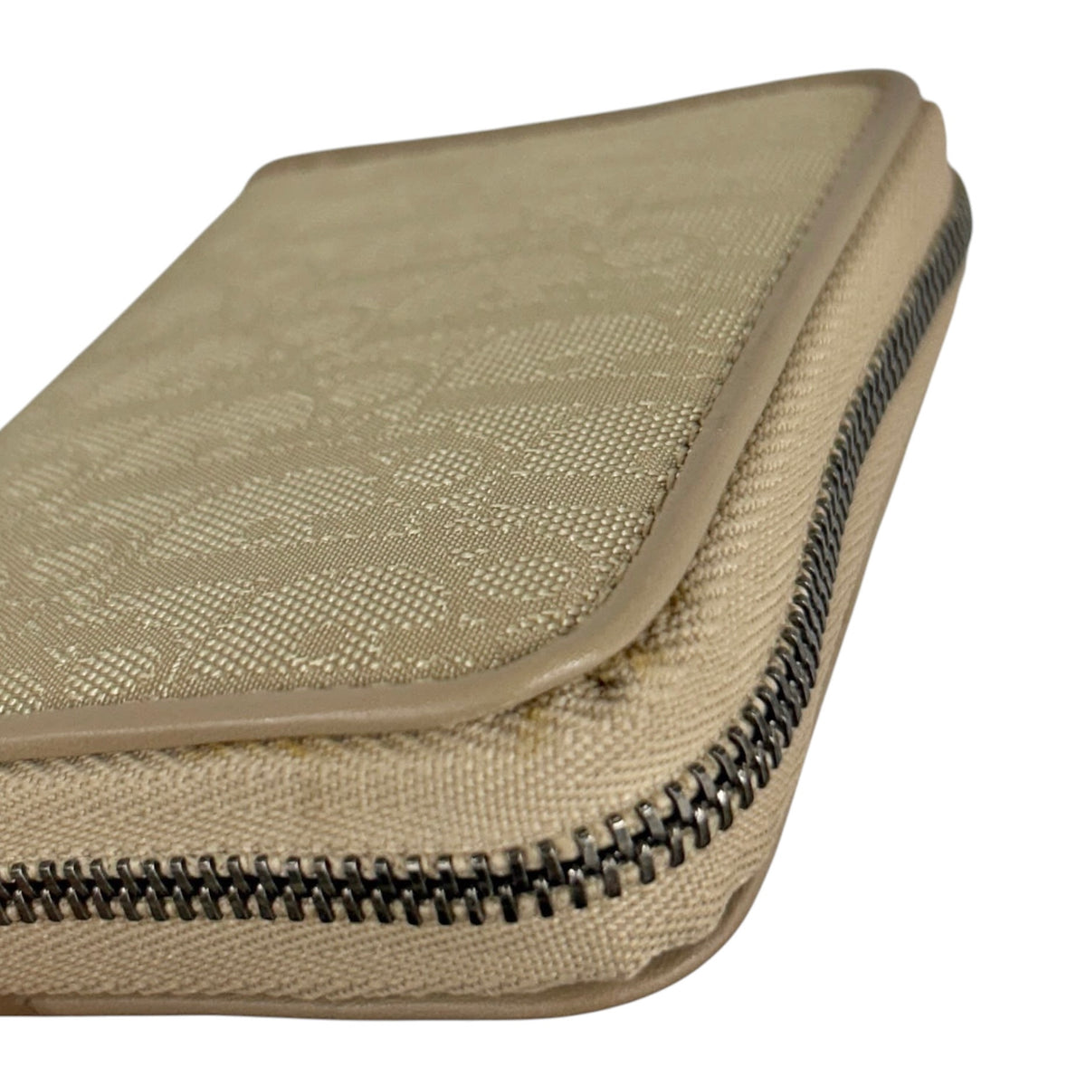 Dior Vintage 2007 Beige Diorissimo Trotter Monogram Small Zip Around Wallet with Heart Charm