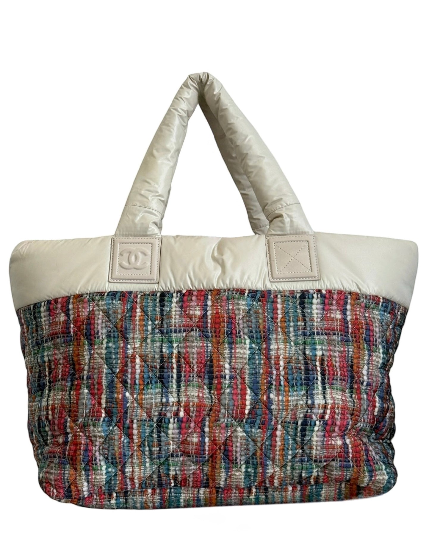 Chanel 2014 Multicolor Nylon Tweed Coco Cocoon Large Shoulder Tote Bag