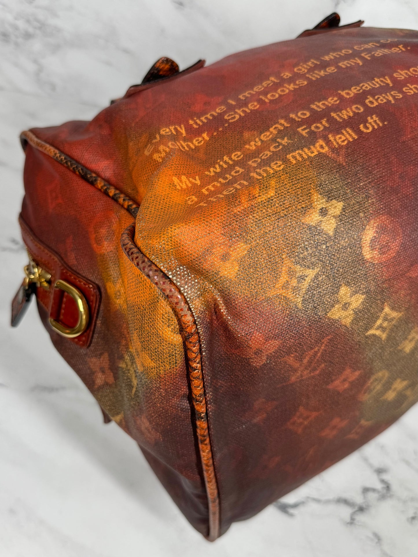 Louis Vuitton x Richard Prince 2008 Monogram Snakeskin Mancrazy Jokes Bag