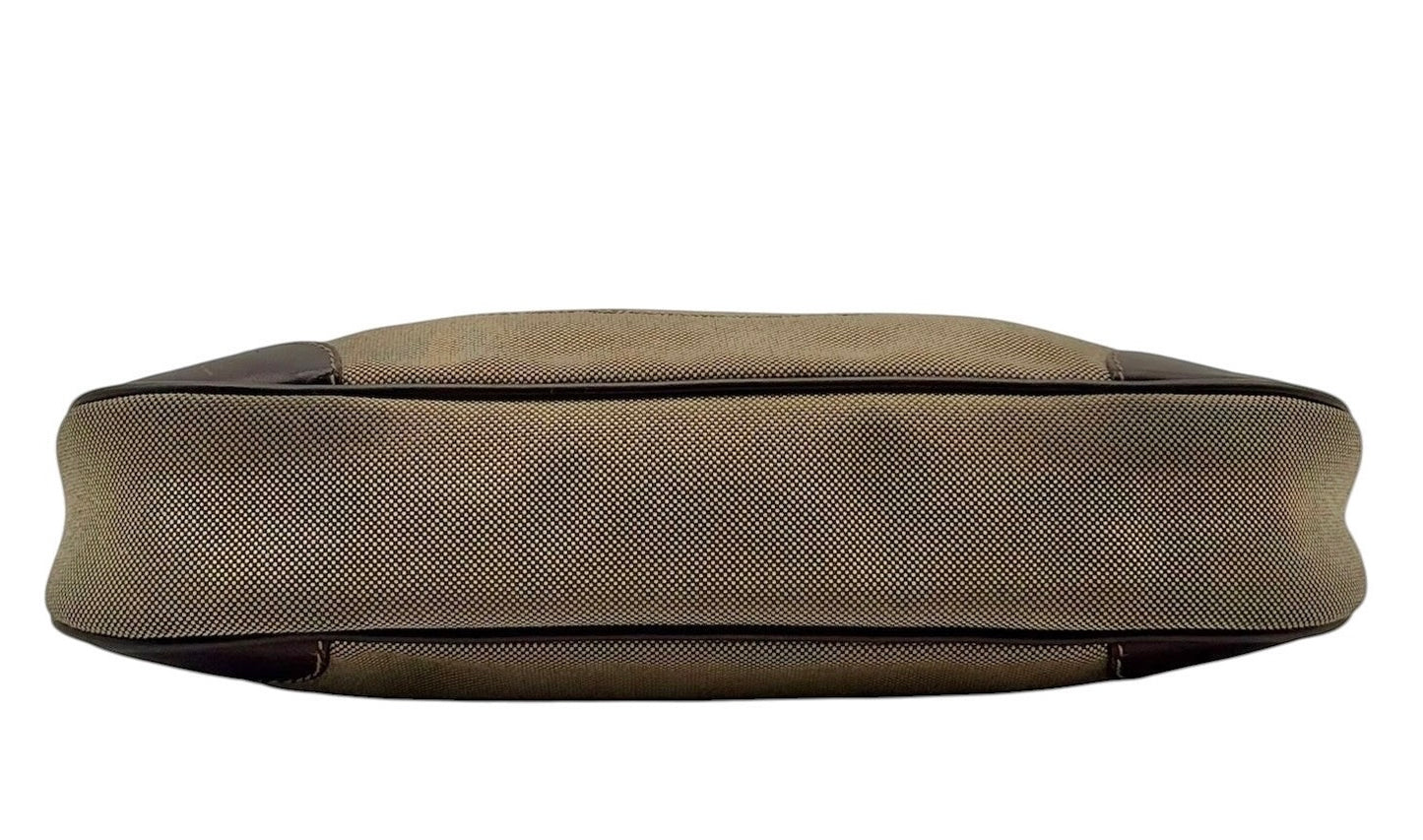 Prada Beige Jacquard Canapa Canvas Shoulder Pochette Bag