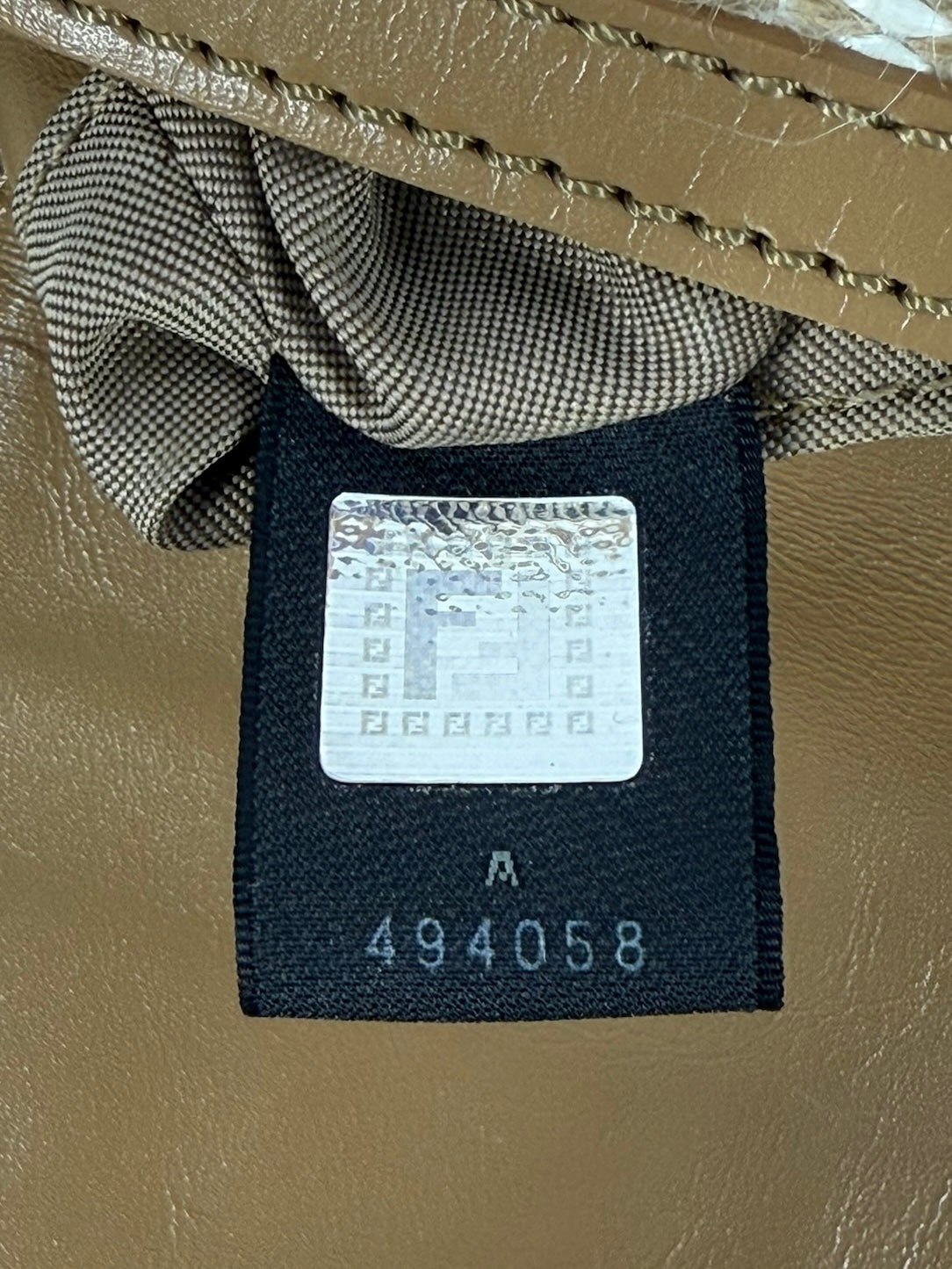 Fendi Beige & White Raffia Zucca Monogram Mini Mamma Baguette