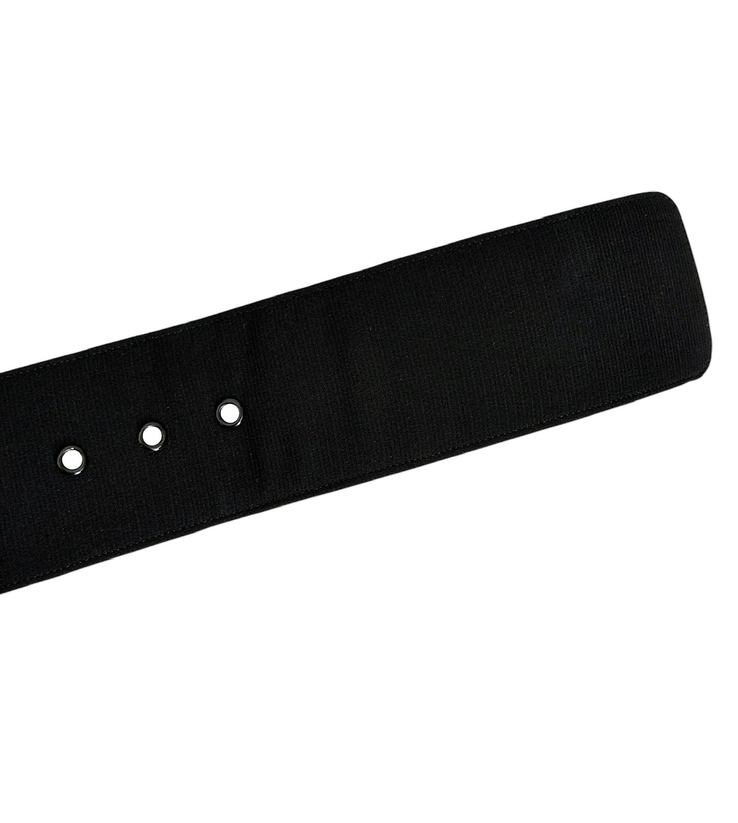 Chanel Vintage Black Nylon Leather Square CC Logo 24K GPHW Belt - Size 38