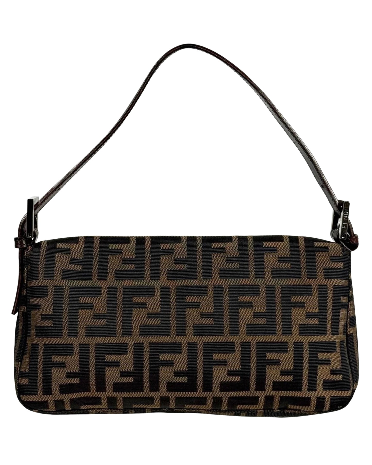 Fendi Vintage Brown Zucca Monogram Classic Baguette