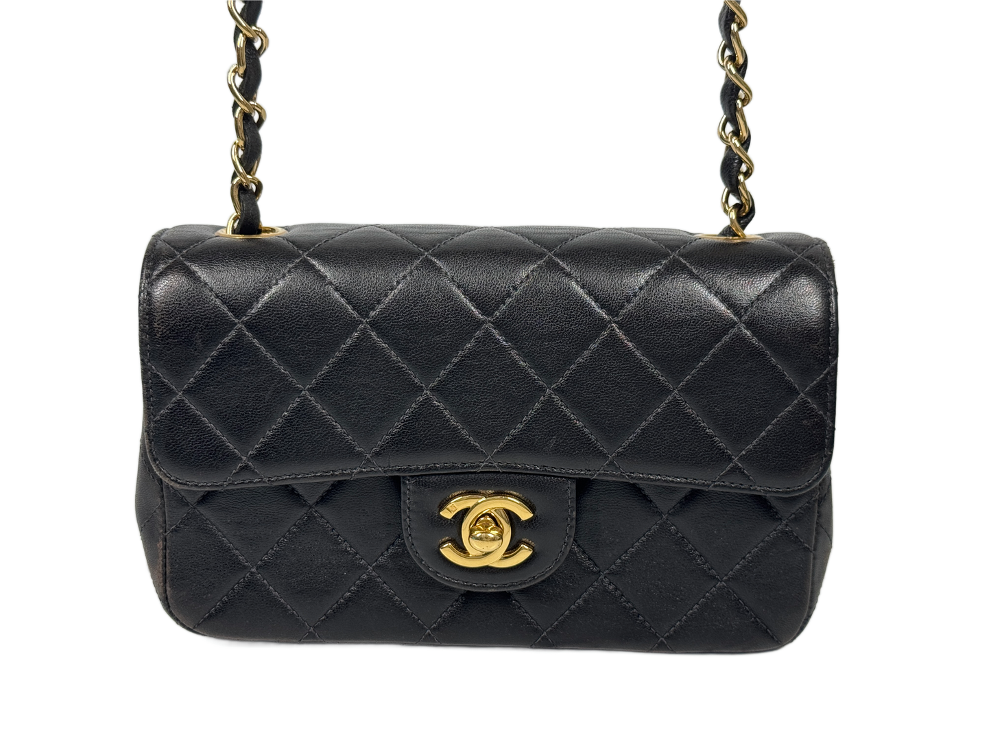 Chanel Vintage 00s Black Quilted Lambskin Classic Mini Rectangular Flap Bag