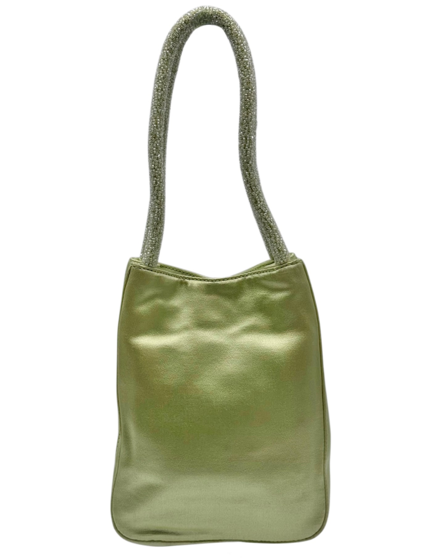 Gucci Vintage Lime Green Satin Beaded Mini Evening Bag