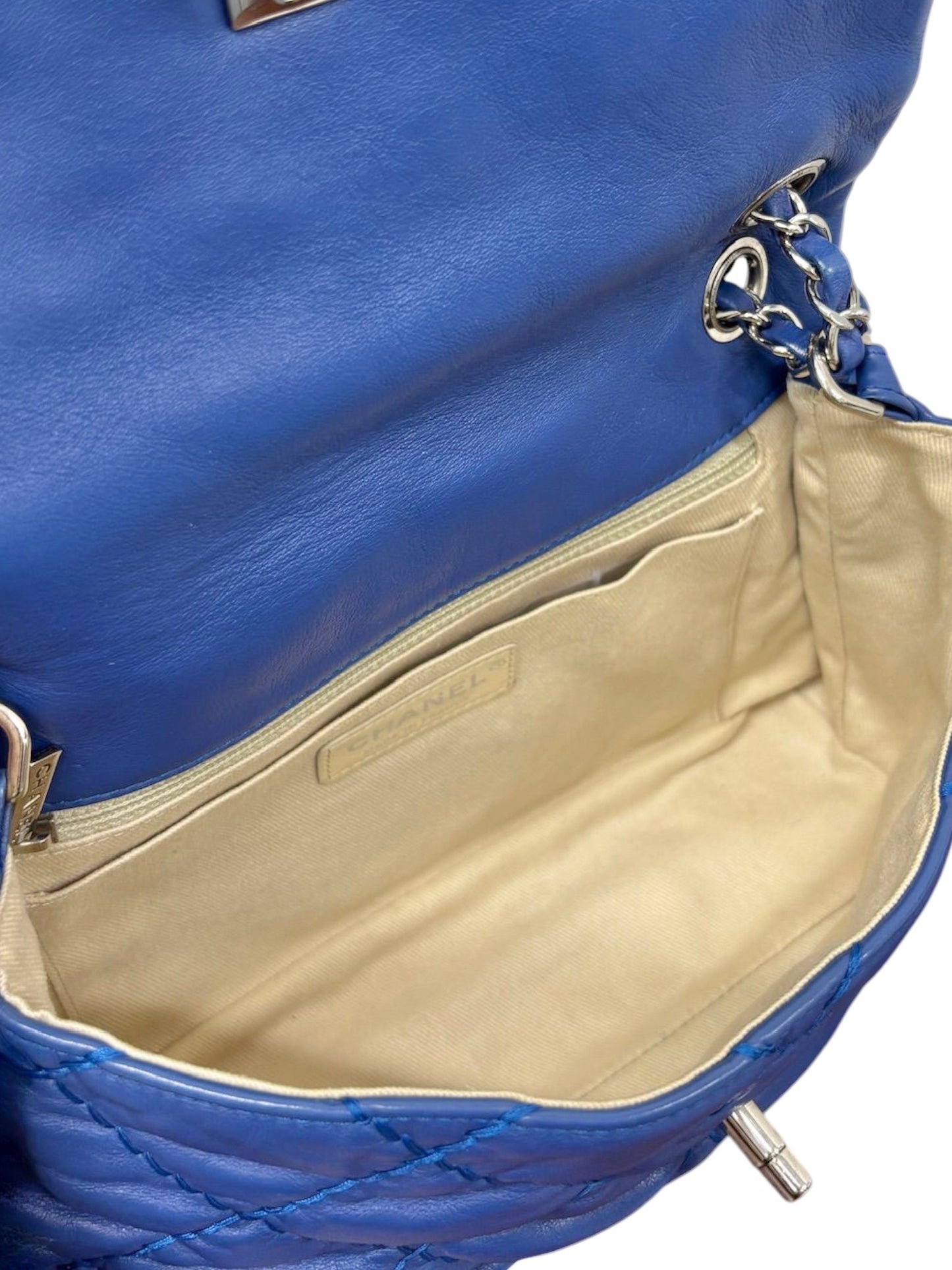 Chanel Royal Blue Quilted Calfskin Love Me Tender Medium Shoulder Flap Bag
