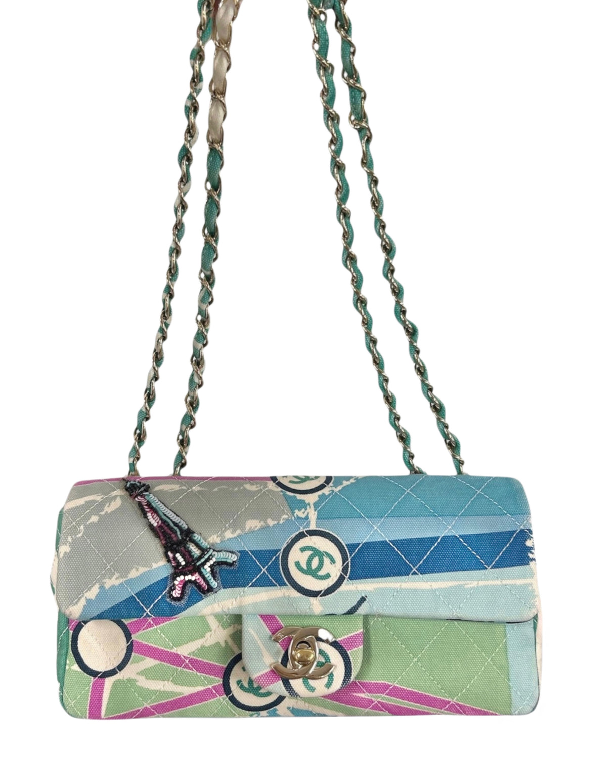 Chanel Vintage 2005 Cruise Collection Eiffel Tower East West Flap Bag