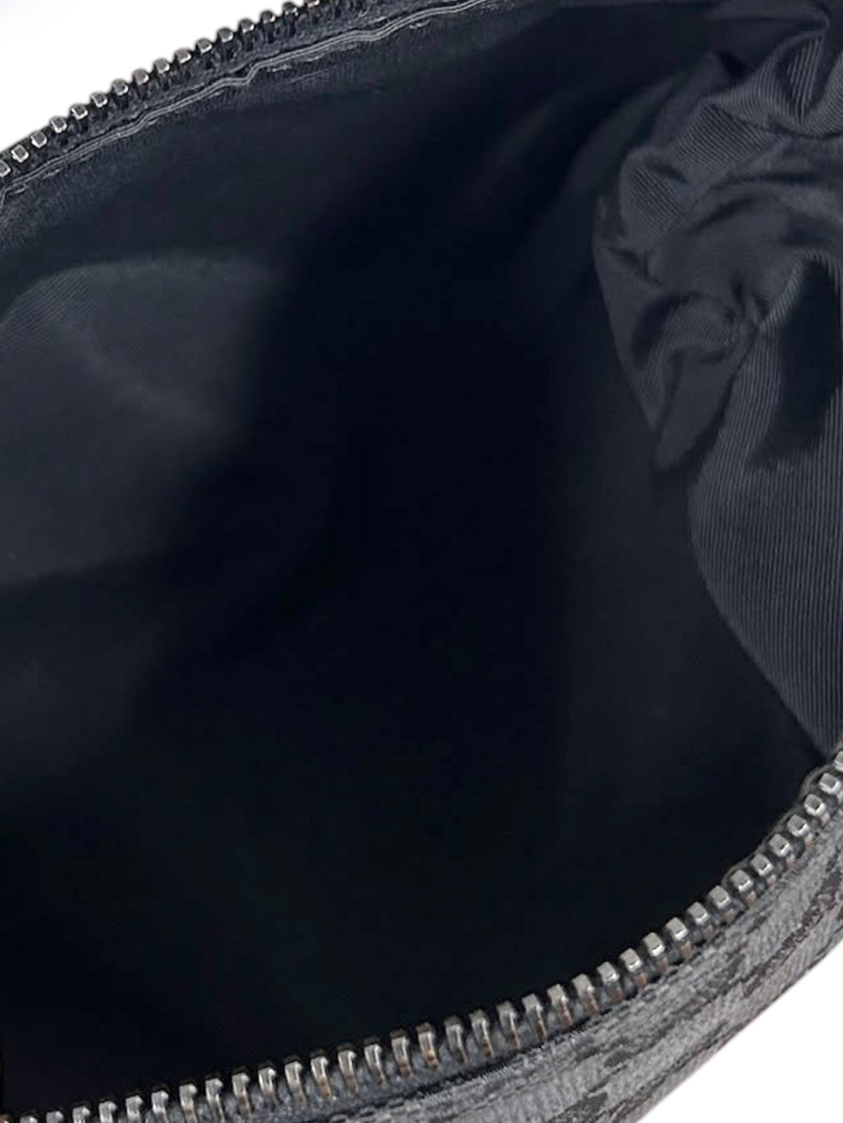 Gucci Vintage Black GG Monogram Pochette Bag with Leather Trim