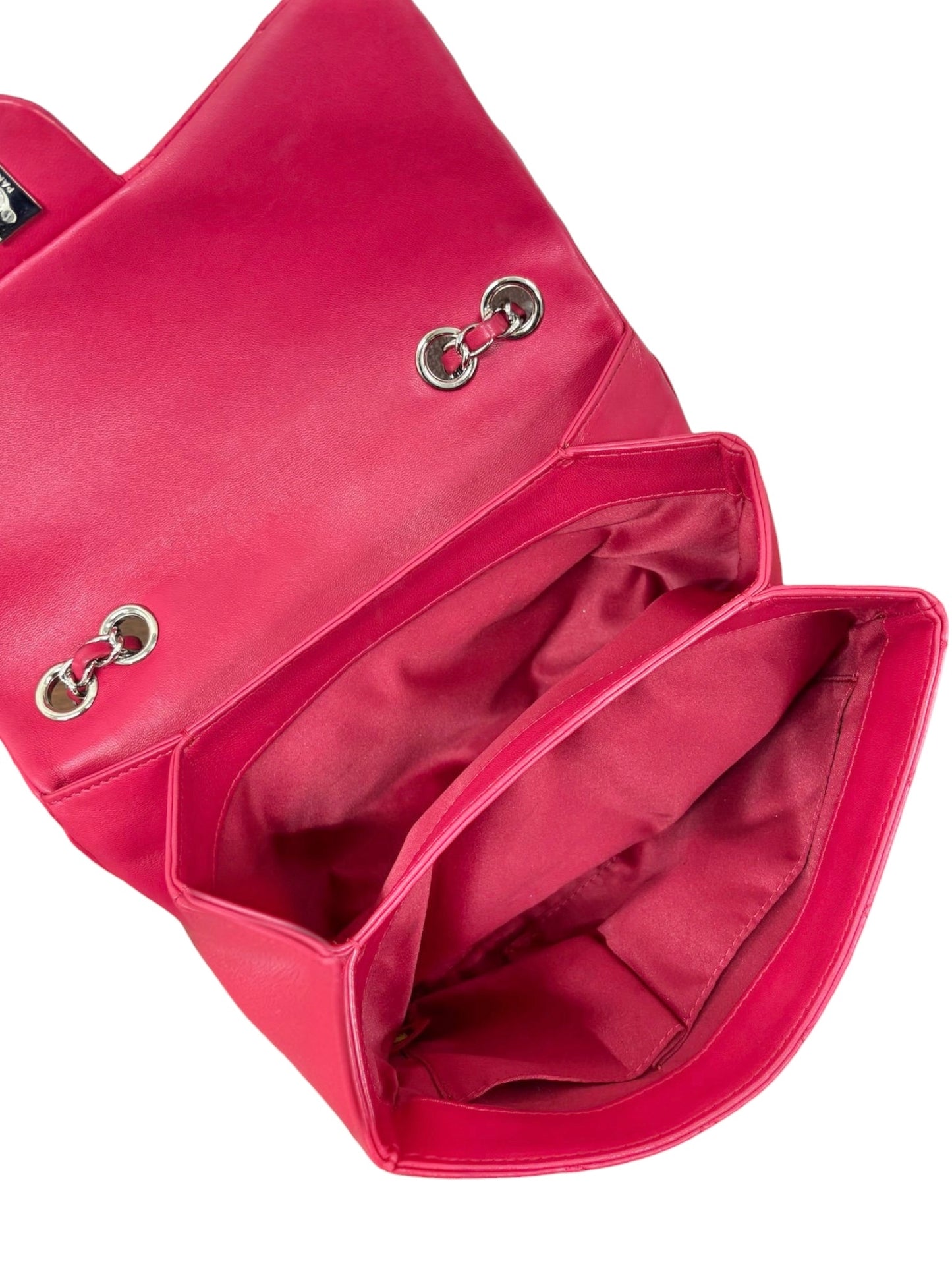 Chanel 2014 Raspberry Pink Quilted Lambskin Accordion Medium Classic Flap Bag