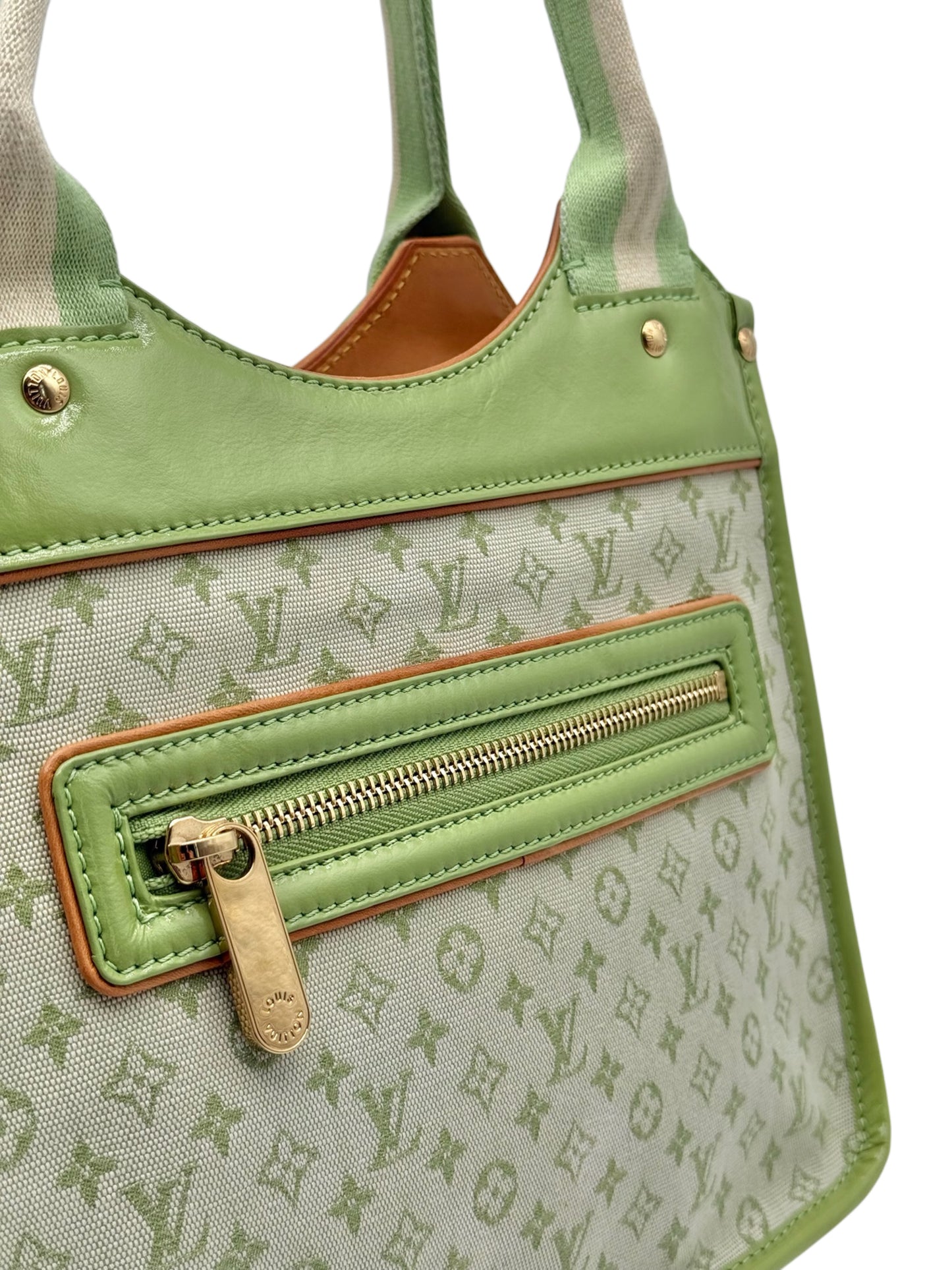 Louis Vuitton Vintage 2004 Green Mini Lin Kathleen Shoulder Bag