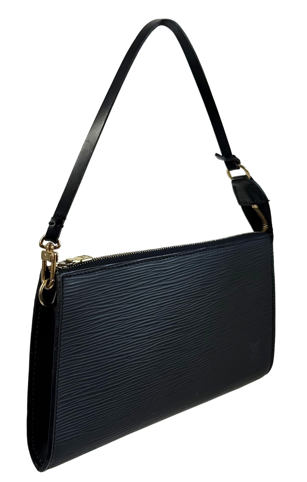 Louis Vuitton Vintage 2002 Noir / Black Epi Leather Pochette Accessoires 24