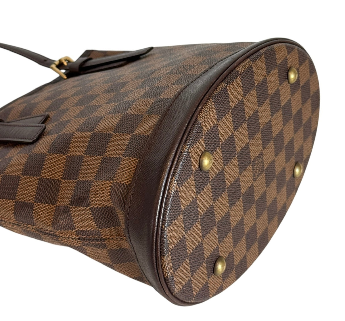 Louis Vuitton Vintage 1998 Damier Ebene Bucket Bag PM with Pouch