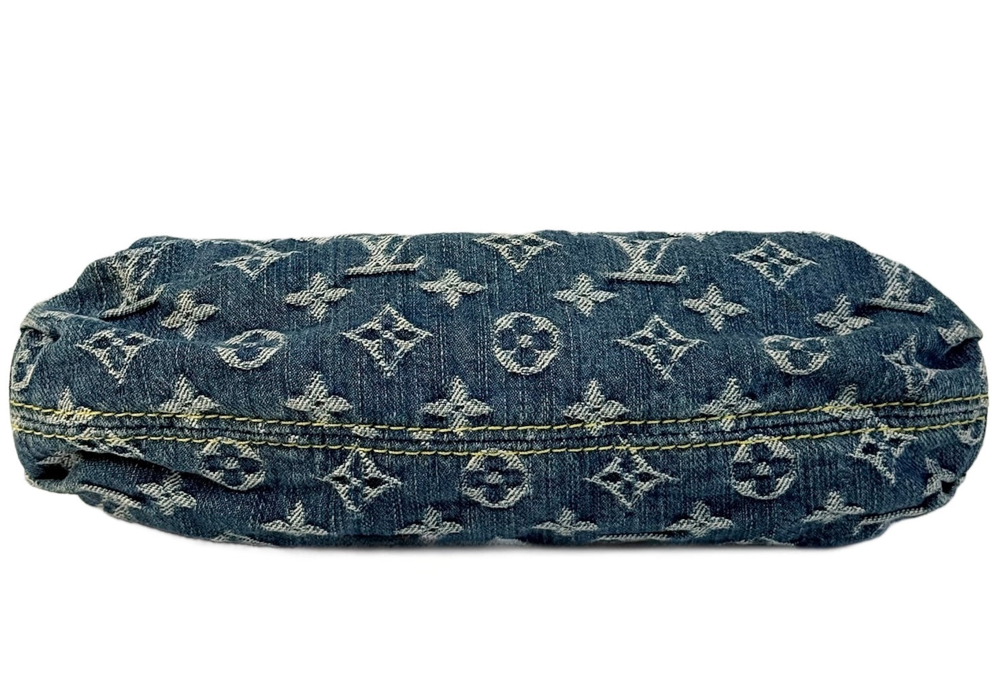 Louis Vuitton Vintage Blue Denim Monogram Mini Pleaty Pochette Shoulder Bag