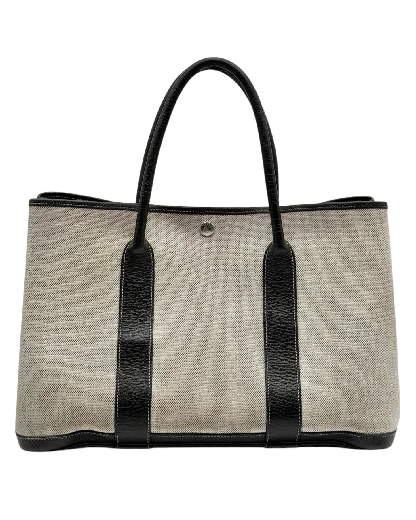 Hermès Vintage Gray Canvas Garden Party 36 Shoulder Tote Bag