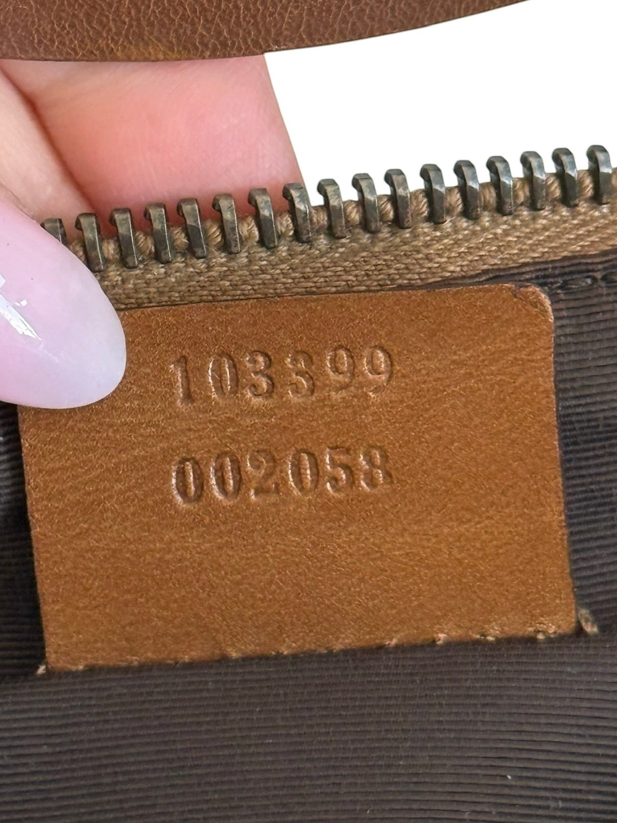 Gucci Vintage Brown GG Monogram Light Brown Leather Trim Small Pochette Bag