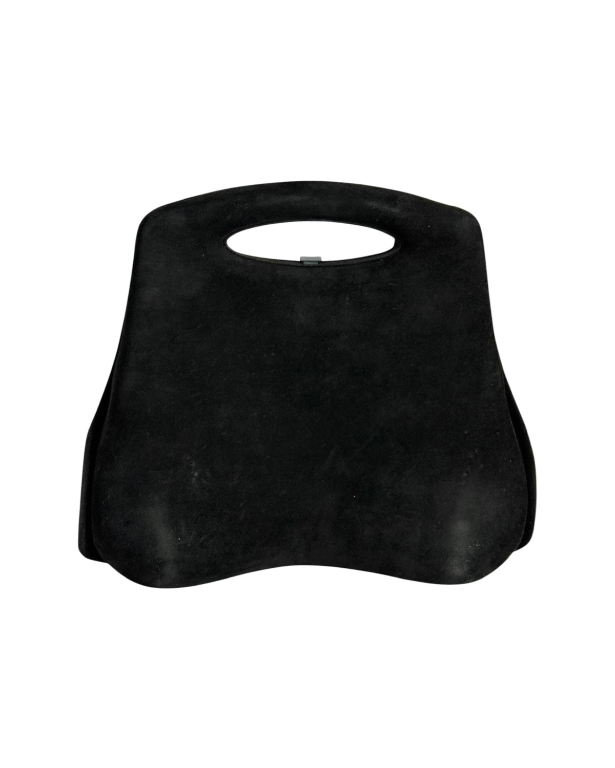 Chanel Vintage 90s Black Suede Millenium 2005 Hip Bum Frame Bag