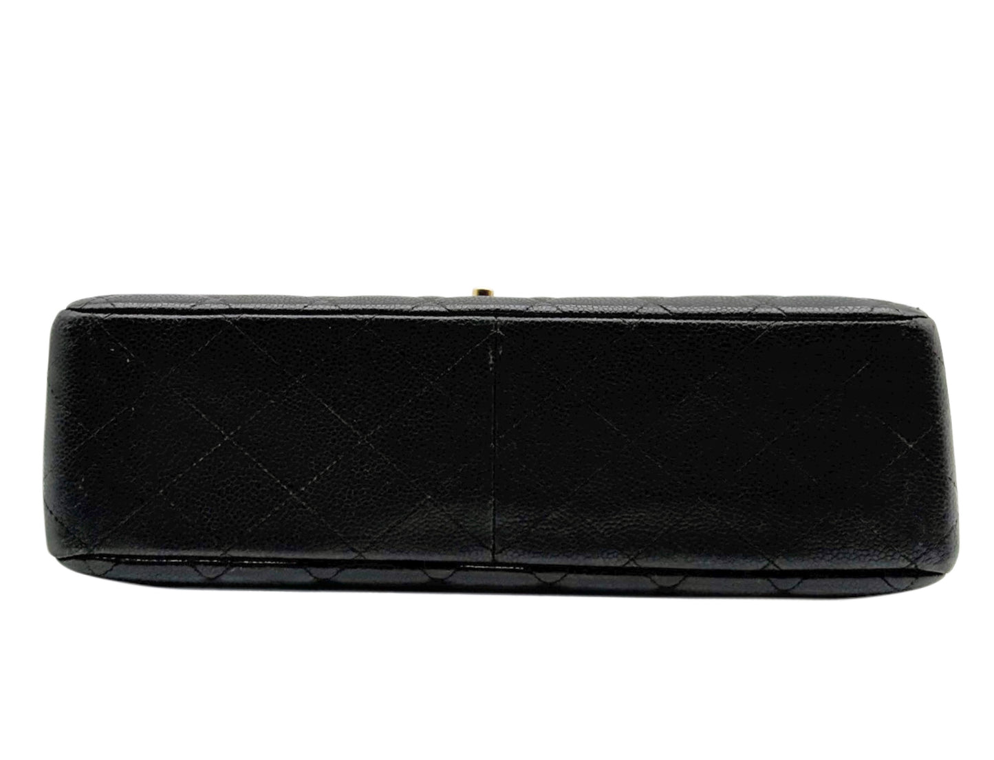 Chanel Vintage 00s Black Quilted Caviar Maxi Classic Single Flap Bag with 24K GPHW