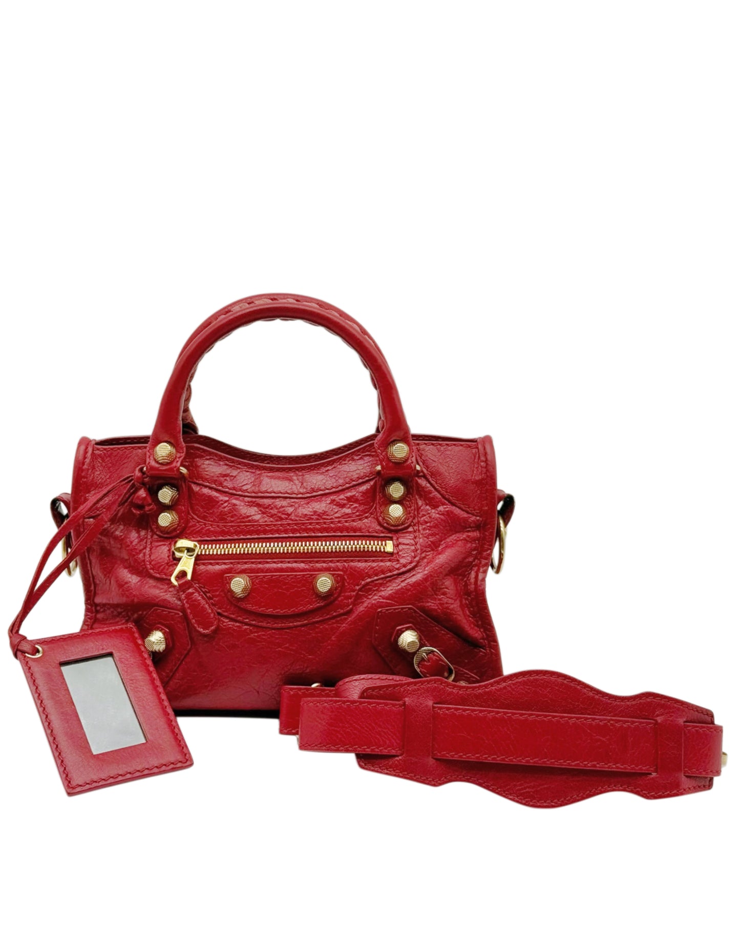 Balenciaga Vintage Red Agneau Leather Giant 12 Mini City Bag