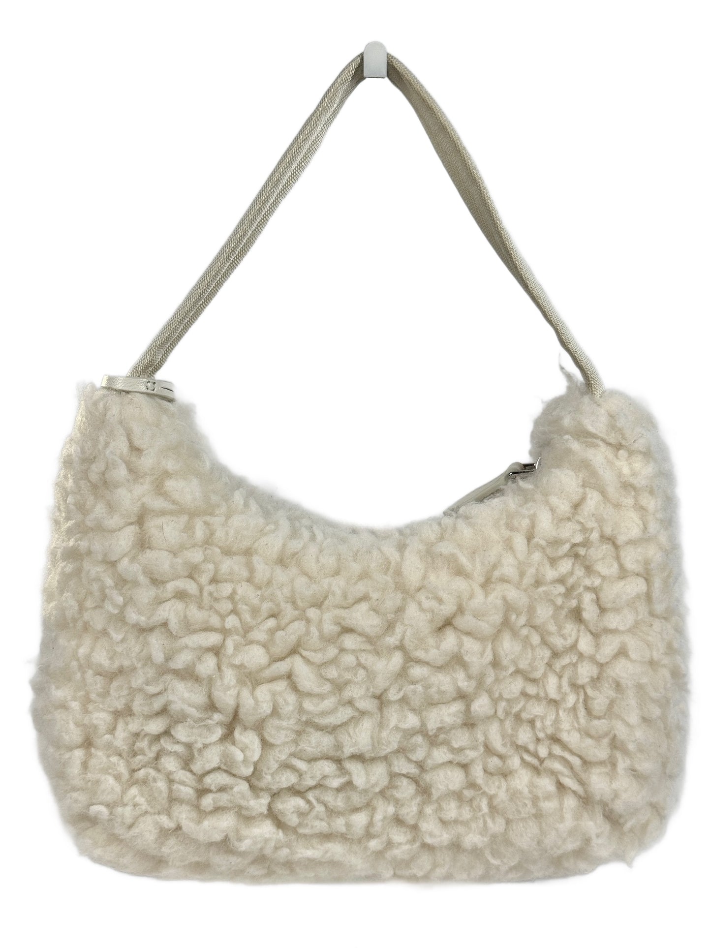 Prada Ivory Sherpa Re-Edition Small Shoulder Bag