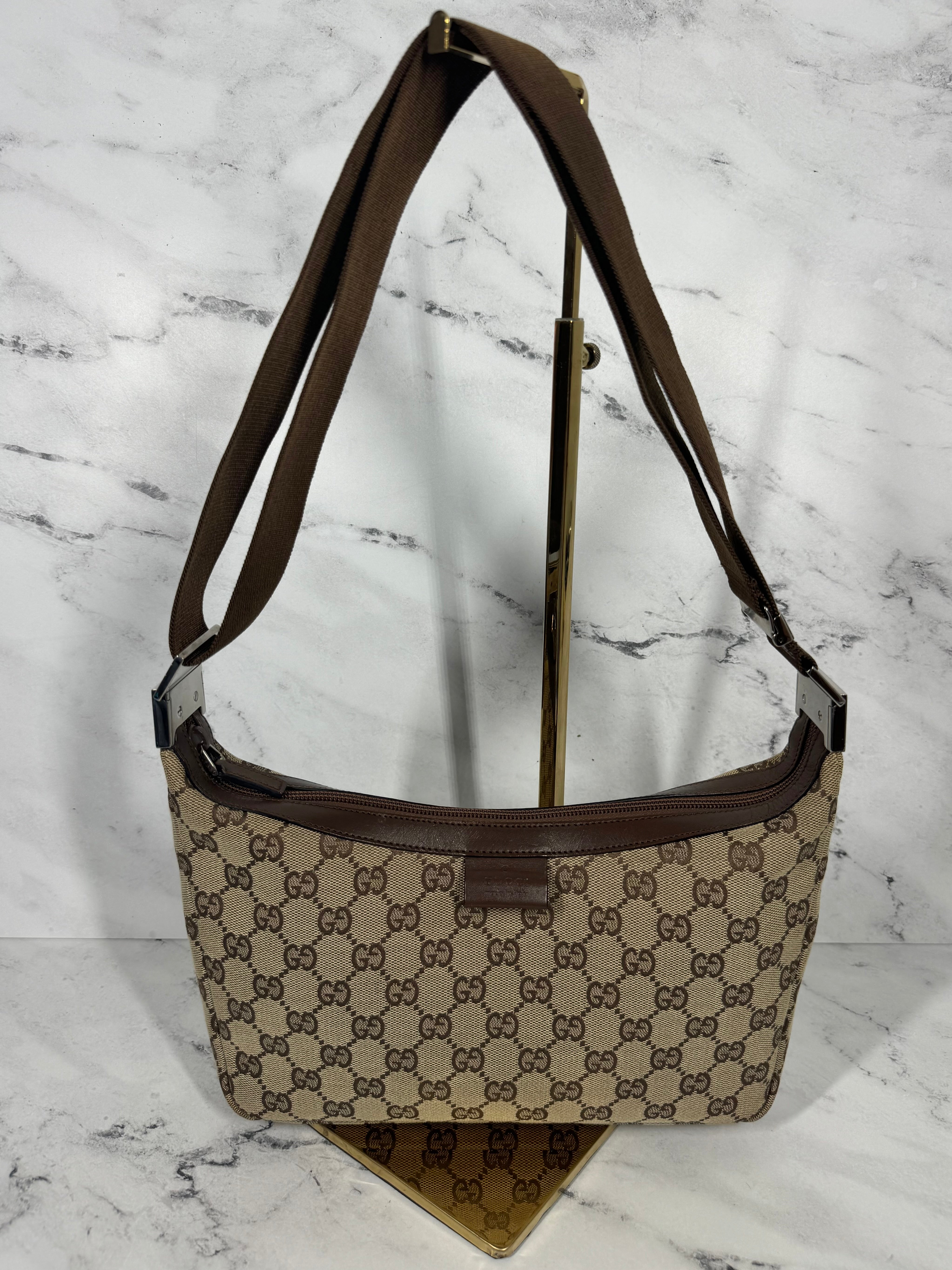 Gucci Vintage Canvas Brown popular Crossbody Mini