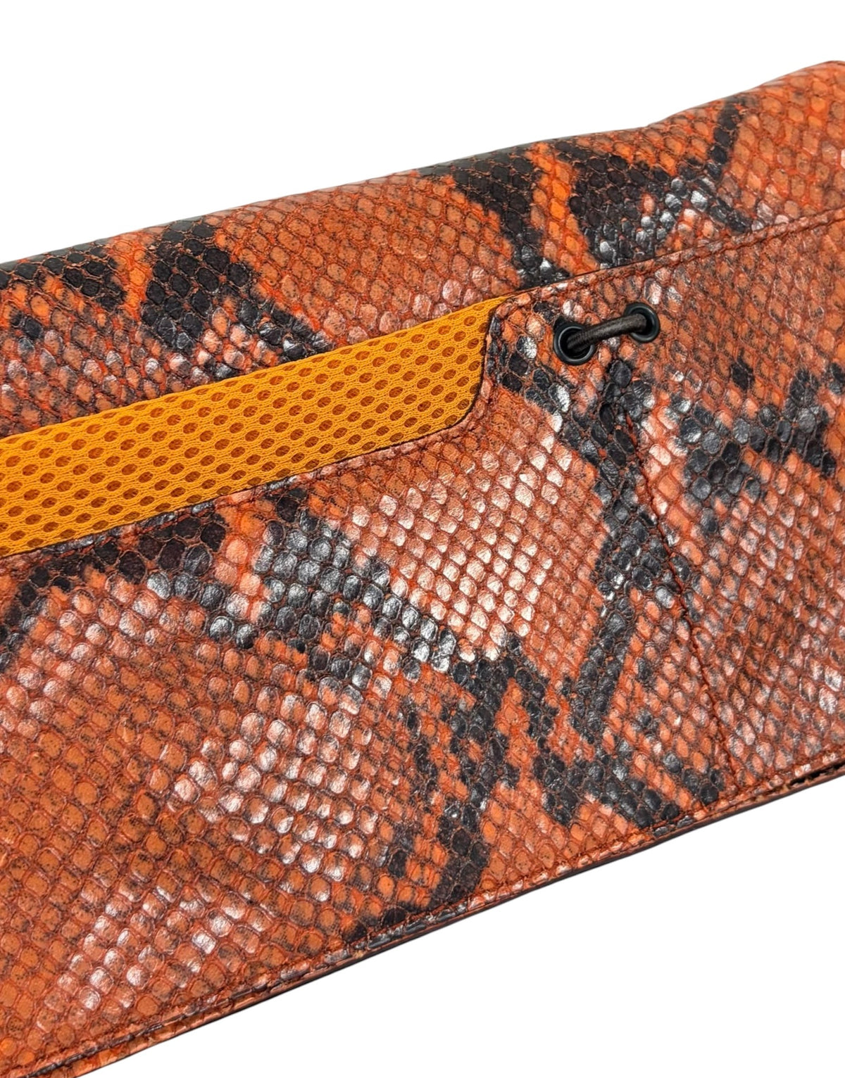 Miu Miu Vintage 1999 Orange Python Mesh Small Shoulder Pochette Bag