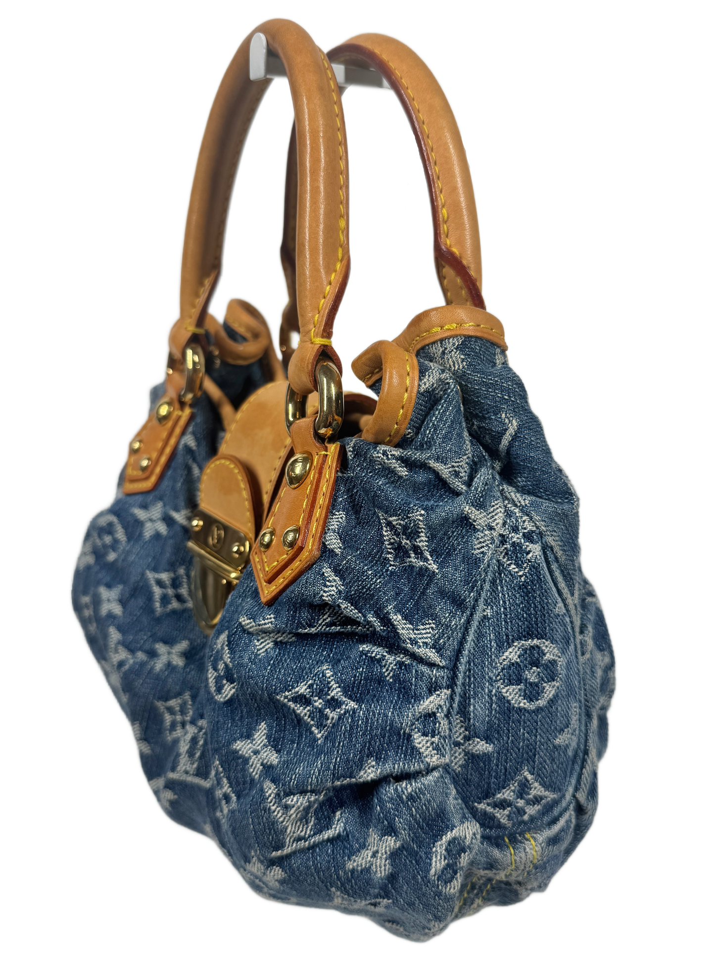 Louis Vuitton Vintage 2005 Blue Denim Monogram Mini Small Pleaty Bag